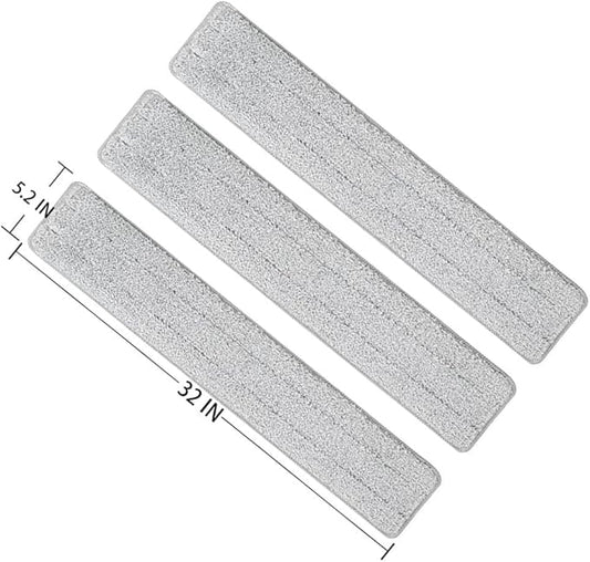 Mop Pads 32 inch Replacement 6 Pack Replacement Refills Washable Microfiber Pads Commercial Reusable Refill Fit for Most Flat Mop Frame