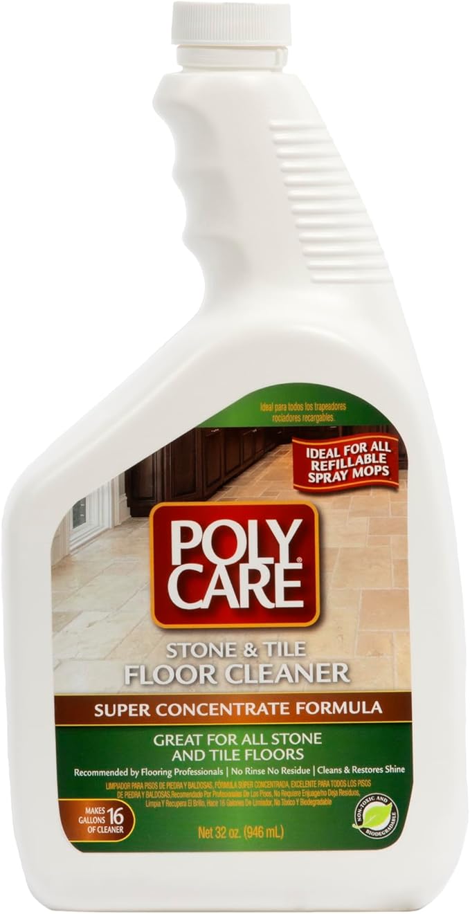 Stone & Tile Floor Cleaner Super Concentrate - 32 Fl Oz - Fresh- Dilute Concentrate with Water for Spray Mops and Spray Bottles - Residue-Free Floor Cleaning Solution for Stone & Tile Floors