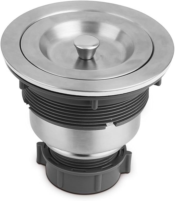 Serene Valley 3-1/2-inch Kitchen Sink Strainer Assembly, 304 Premium Stainless Steel Construction with Removable Deep Waste Basket and Sealing Lid