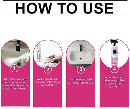 Gefanly Bathroom Cleaner, Gefanly Powerful Pink Bathroom Cleaner Spray, Heavy Duty All Purpose Bathrooms Descaler Foam Cleaners, Gentle Formula, for Tub Floor Tile,Showers,Bathtubs, Glass Surfaces
