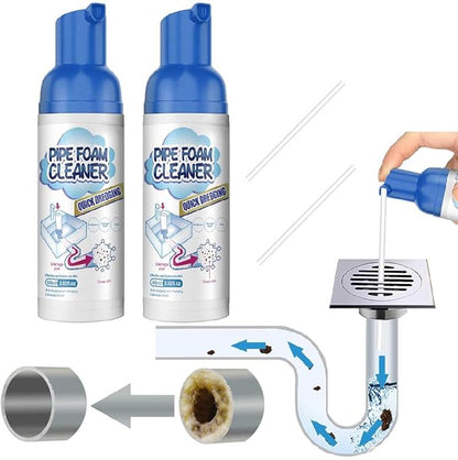 Powerful Drain Cleaner,Drain Cleaner Foam,Odor Eliminator,Foaming Drain Cleaner,Unclogs,Foam Sink Cleaner,Liquid Plumber Drain Cleaner,Clog Remover For Kitchen Drain,Sinks,Tubs (2 bottles)