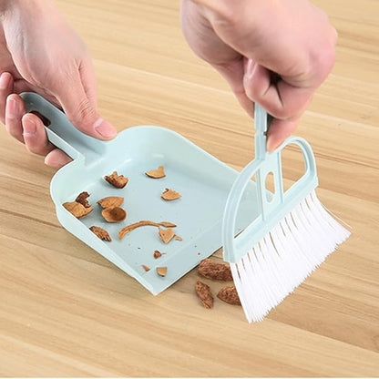 Mini Broom and Dustpan Set 6 Pack Compact Desktop Cleaning Tools with Ergonomic Handle for Household and Small Pet Cleanup