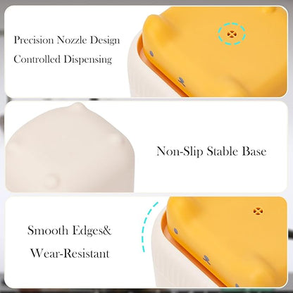 Cat-Shaped Dish Soap Dispenser - Liquid Soap Pump Dispenser for Kitchen Countertop, Ideal for Dishwashing Liquid (Yellow)