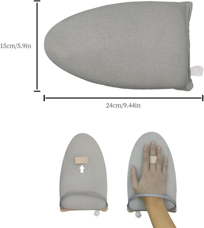 Garment Steamer Ironing Glove with Finger Loop, Heat Resistant Waterproof Ironing Mitt for Heat Resistan Handheld Steamer, Garment Steamer Accessories for Clothes (Grey)