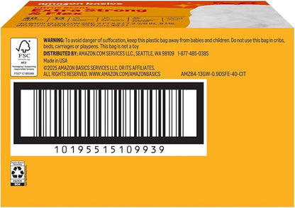 Amazon Basics Extra Strong & Flex Tall Kitchen Drawstring Trash Bags, Citrus Scent, 13 Gallon, 40 Count