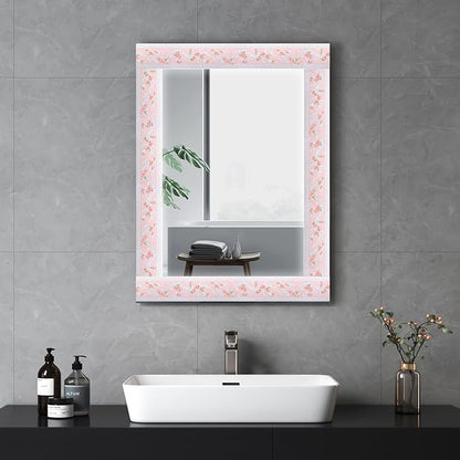 AbaBoorty 394"X4.1"Pink Flower Wallpaper Border Peel and Stick 3D Pattern Wall Decor Trim for Walls Kid Girl Bedroom Sticker Decor Bathroom Mirror Frame Border Roll Removable Self Adhesive Border Trim