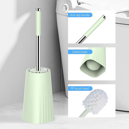 SetSail Toilet Brush, Compact Size Toilet Bowl Brush and Holder Toilet Brushes for Bathroom with Stainless Steel Handle Toilet Cleaner Brush with Durable Scrubbing Bristles, Splash-Proof, Green