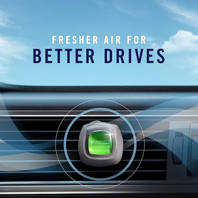 Febreze Car Vent Clip Air Freshener, Odor Eliminator for Up to 30 Days Freshness, 2 Clips (New Car)