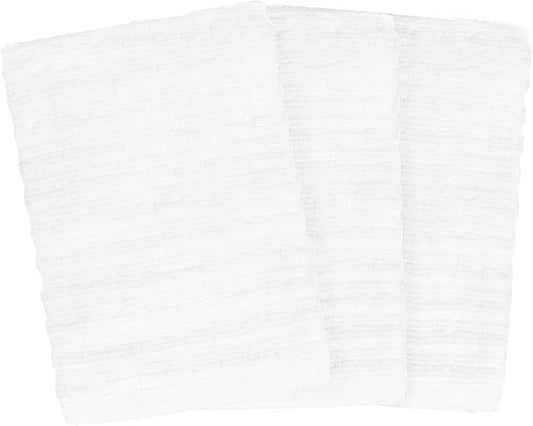 Ritz Royale Collection 100% Combed Terry Cotton, Highly Absorbent, Kitchen Dish Cloth Set, 13-3/4" x 12", 3-Pack, Solid, White
