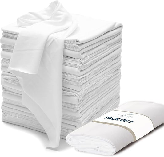 VALENGO New Lint Free Rags – 100% Cotton Cloth, Soft T-Shirt Rags, Lint Free Cloth for Staining Wood, Cast Iron, Dusting, Polishing, Painting and Cleaning – Reusable & Absorbent – 17”x17” (Pack of 7)