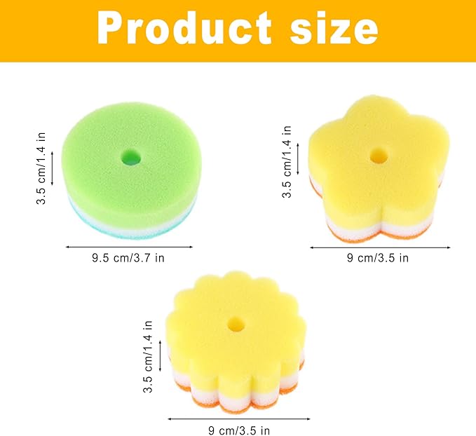 Individually Wrapped Sponge, Kitchen Dishwashing Sponge Multi-Purpose Mesh Net Scouring Pad, Odor-Free Sponge Wipes Suitable for Travel Apartments Household Cleaning (Multicolor Sponge)