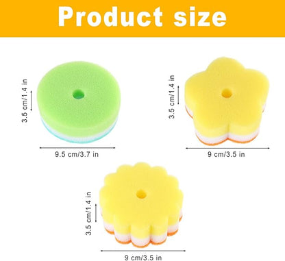 Individually Wrapped Sponge, Kitchen Dishwashing Sponge Multi-Purpose Mesh Net Scouring Pad, Odor-Free Sponge Wipes Suitable for Travel Apartments Household Cleaning (Multicolor Sponge)
