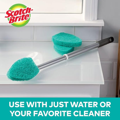 Scotch-Brite Extendable Tub & Tile Scrubber Kit, Includes 1 Handle and 3 Non-Scratch Scrubber Pads