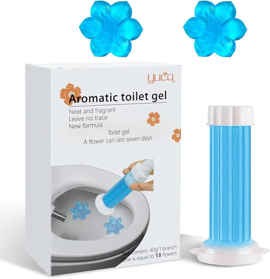 YUCO Toilet Gel Stamps Floral Shaped Toilet Bowl Cleaner Gel, Helps to Clean the Toilet, Preventing Urine Stains and Limescale Keeping it Fresh and Clean(Pack of 1, Ocean)