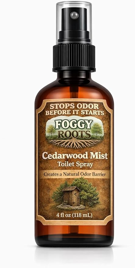 Cedarwood Pre-Poop Toilet Spray – Stops Odor Before It Starts, Bathroom Odor Eliminator for Toilet, 4 oz (200+ Uses) Travel, Home & Work