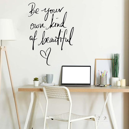 Inspirational Vinyl Wall Decals, Be Your Own Kind of Beautiful Quote Wall Sticker Wall Art Home Decor Wall Stickers for Living Room Bedroom Office Bathroom Girl Home Decoration(Black)