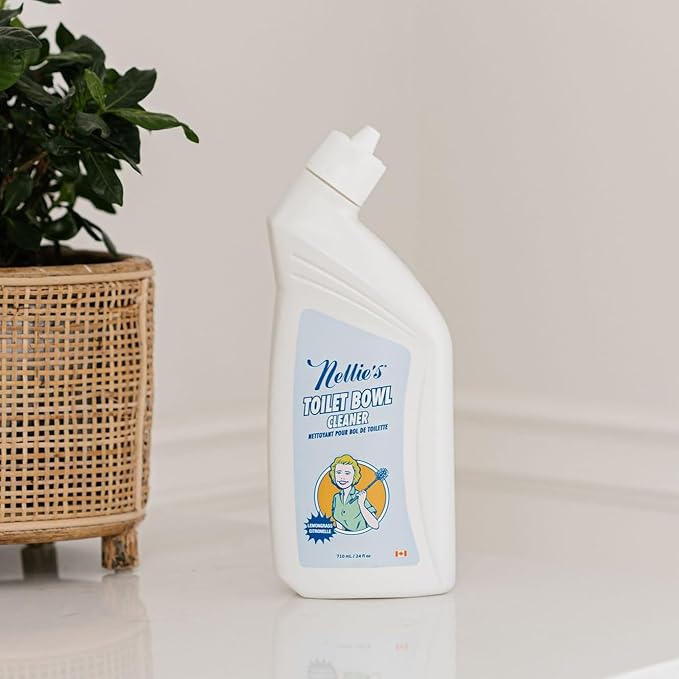 Nellie's Toilet Bowl Cleaner – Gentle Plant-Based Formula – Septic-Safe and Effective Cleaning Solution with Refreshing Lemongrass Scent – Made in Canada