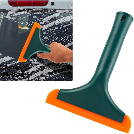 Small Silicone Window Squeegee, 5.9 Inch Car Windshield Water Blade Squeegee with Non-Slip Handle, All-Purpose Cleaning Squeegee for Car Windshield, Window, Mirror (Black Green)