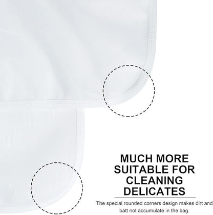 TENRAI Delicates Laundry Bags, Bra Fine Mesh Wash Bag for Underwear, Lingerie, Bra, Pantyhose, Socks, Use YKK Zipper, Have Hanger Loops (White, 1 Large & 1 Medium)