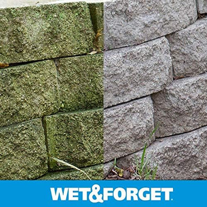 Wet & Forget No Scrub Outdoor Cleaner for Easy Removal of Mold, Mildew and Algae Stains, Bleach-Free Formula, 0.5 Gallon Concentrate - Ships to California Only, 64 Fluid Ounces