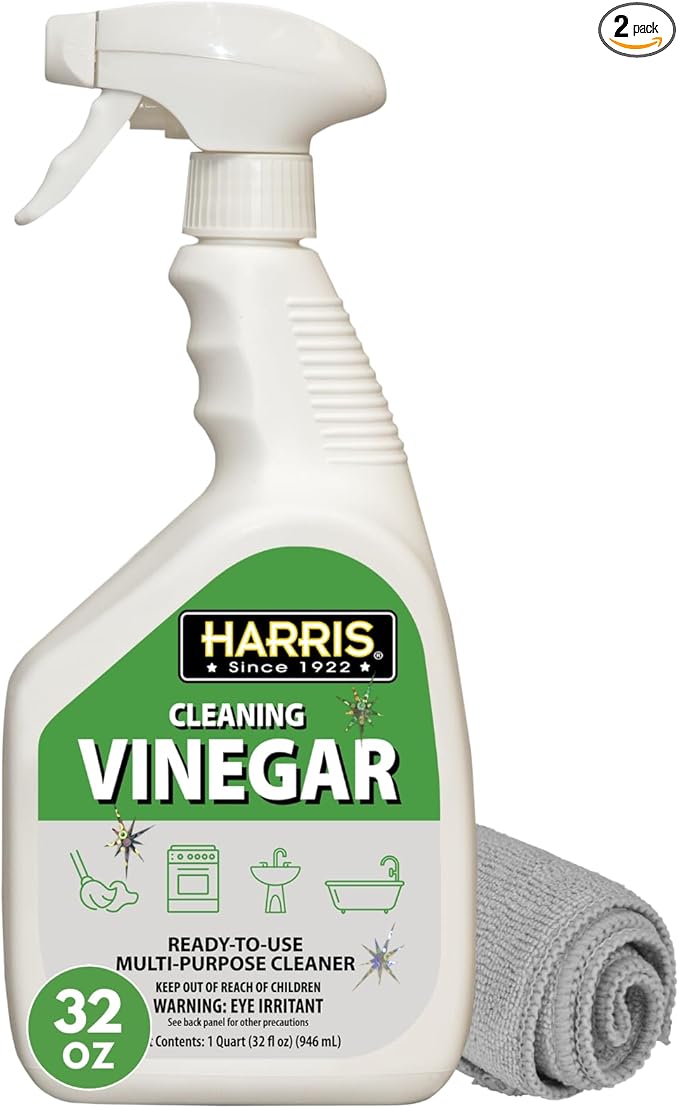 HARRIS Cleaning Vinegar 32 Fl Oz Ready to Use with Microfiber Towel
