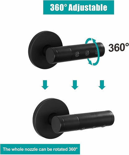 SKOWLL Shower Body Jets High Pressure Shower Heads Massage Jet Wall Mount Sprayer, 360° Rotation Full Body Shower, Powerful Jets, Matte Black