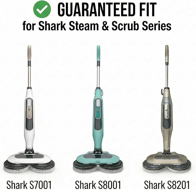 Newly Upgraded Steam Mop Replacement Brush Pads for Shark Steam and Scrub Mop S8201 S8001 S7201 S7000 Series, 2 Count