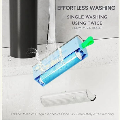 Mini Washable and Reusable Lint Roller for Clothes,Portable Sticky Roller Travel Size, Compact Pet Hair Remover and Small Lint Remover Extra Sticky