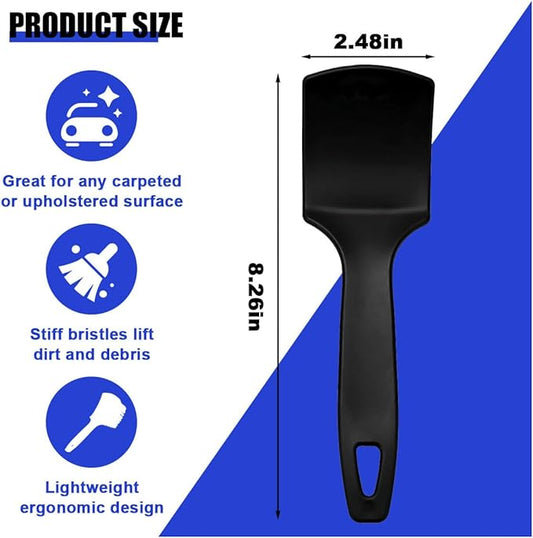 8.3×2.5 Inch Carpet Cleaning Brush, Scrub Brush for Floor Mats, Car Wheel Hub Cleaning Brush for Car Interior and Home, Car Wash Brush Automotive Tire Brush with Soft Bristle Short Handle