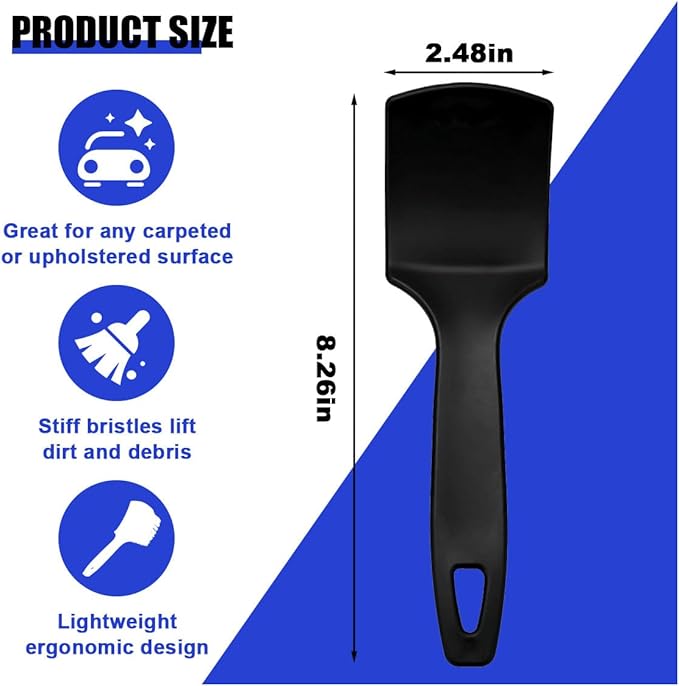 8.3×2.5 Inch Carpet Cleaning Brush, Scrub Brush for Floor Mats, Car Wheel Hub Cleaning Brush for Car Interior and Home, Car Wash Brush Automotive Tire Brush with Soft Bristle Short Handle