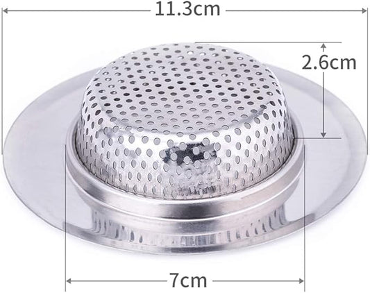 CORNERJOY 4.5 Inch Diameter Rim Heavy Duty Stainless Steel Kitchen Sink Basket Strainer, Large (Pack of 2)