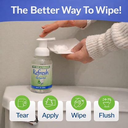 Refresh Liquid Wipe: Toilet Paper Foam (Original Foam, 250ml (8.45 Fl Oz) 1 Pack)