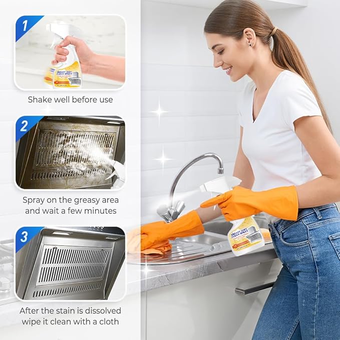 Multifunctional Powerful Kitchen Foam Cleaner, 2025 New All-Purpose Oil Stain Cleaning Spray, 120ml/4Fl.oz Oven Cleaner Heavy Duty(2)