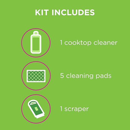 Affresh Cooktop Cleaning Kit, Safe for Glass & Ceramic Cooktops, Includes 5 oz cleaner, 5 pads, 1 scraper