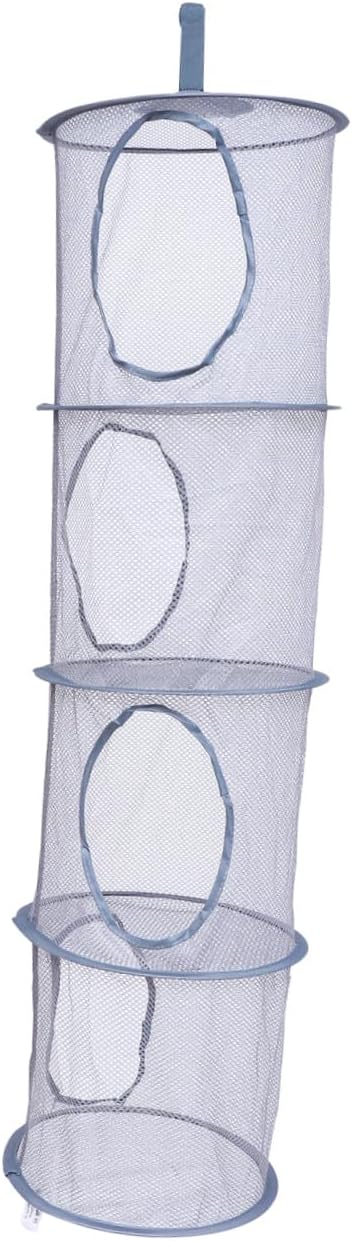 Cabilock 1pc Foldable Mesh Laundry Drying Basket Hanging Organizer for Clothes and Toys Space-Saving Storage for Bathroom and Bedroom Ventilated Design