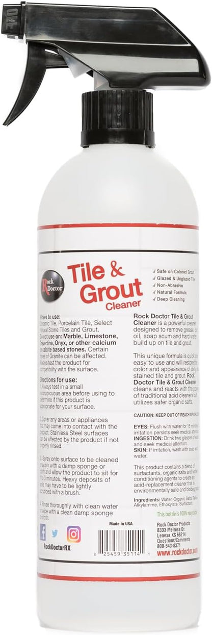 Rock Doctor Natural Tile and Grout Cleaner, Remove Stains Dirt, Oil, and Soap Scum, Heavy Duty Non-Abrasive Tile Cleaner, Natural Formula, 1 Pack