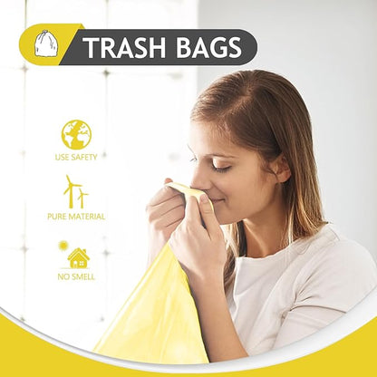 Teivio Colorful Clear Trash Bags 5 Gallon 100 Counts Garbage Bags, Bathroom Trash Can Bin Liners, Small Plastic Bags for home office kitchen, fit 15-18 Liter, 3,3.5,4.5 Gal,Multicolor