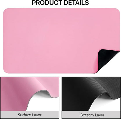 Coffee Mat Absorbent Dish Drying Mat for Kitchen Counter ,Match with Coffee Machine Drying Mats for Kitchen Counter, Hide Stain Nop-Slip Rubber Backed,16"x24",Pink