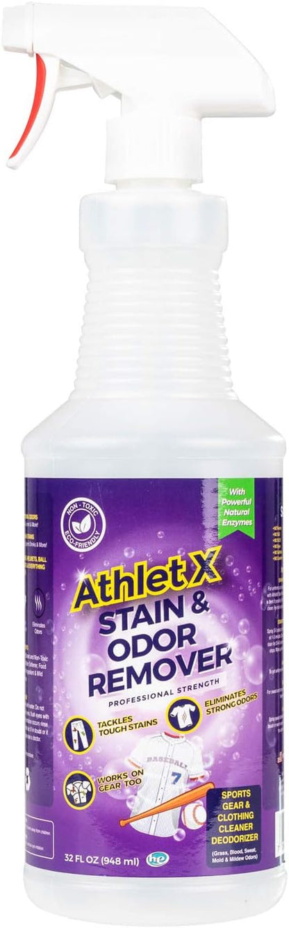 AthletX Amazing Sports Wear Stain & Odor Remover - Grass, Blood & Sweat Stains & Odors - Workout Clothes - Natural Enzymes - USA Made