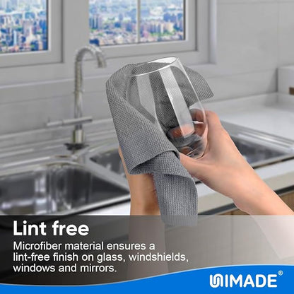 Microfiber Cleaning Cloth, 10 Pack Reusable Microfiber Towels for Cars Lint Free Cleaning Shop Towel Rags for Home Kitchen Automotive Bar Mechanic Restaurant Garage, 11.5"x 11.5", Grey
