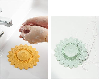 Flower Shape Sink Stopper Silicone Shower Drain Bath Plug Hair Catcher Sink Drain Covers Kitchen Bathroom Sink Plug