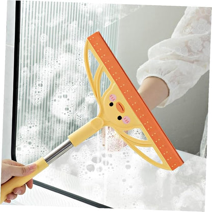 Operitacx Shower Squeegee and Glass Window Scraper Tool, Yellow Bathroom Cleaner for Mirrors, Tile Walls, Car Windows, and Floors, Versatile Household Cleaning Accessory