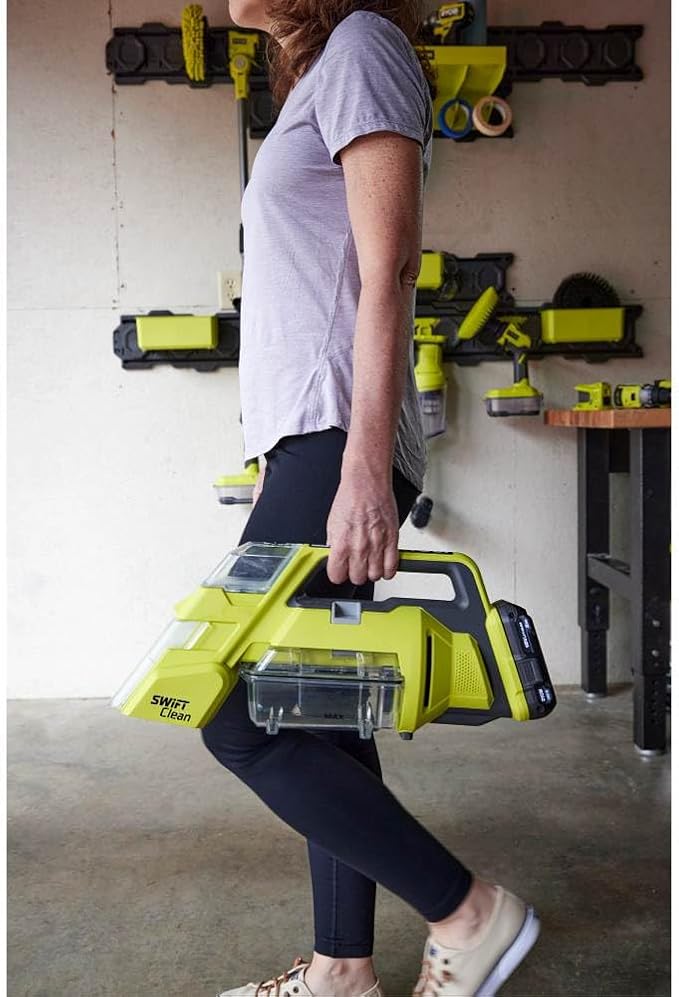 RYOBI ONE+ 18V Cordless SWIFTClean Spot Cleaner Kit with 2.0 Ah Battery and Charger, 7X10