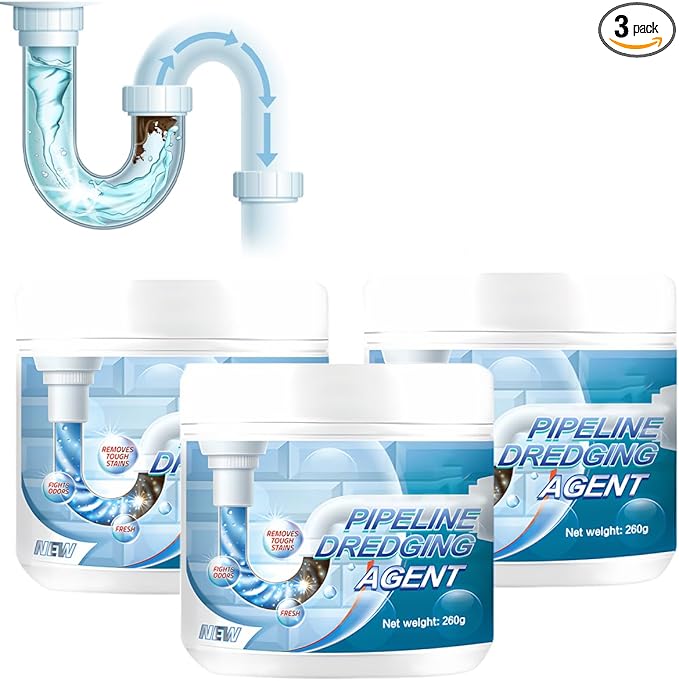 Powerful Pipe Dredging Agent, 2026 New Pipe Cleaner for Kitchen, Sink Drain Cleaner, Pipes Cleaning Tool, Clog Remover for Bathroom, Toilets and Showers (3Pcs)