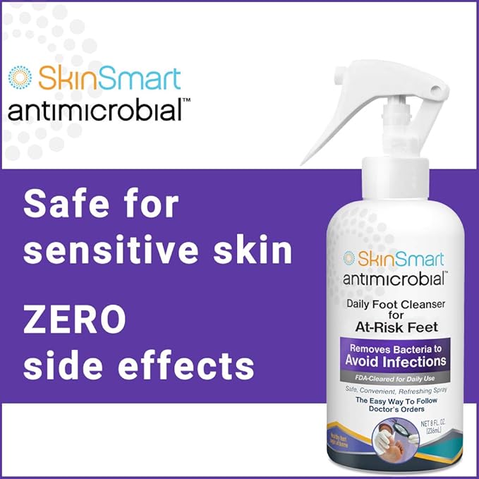 SkinSmart Daily Foot Cleanser for Advanced Foot Hygiene 8 ounce Spray