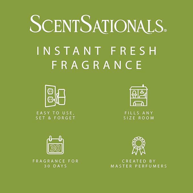 ScentSationals Lemon Lime Fizz Fragrance Oil Plug In Air Freshener Refills 3-Pack - Works with Scentsationals Wall Plugs, Long-Lasting Home Fragrance, 0.8 fl oz Each, Packaging May Vary