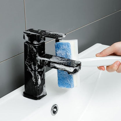 SECFOU Double-Sided Glass Squeegee Cleaning Brush, Multifunctional Window and Mirror Cleaner for Bathroom and Kitchen, Household Streak-Free Glass Wiper Tool