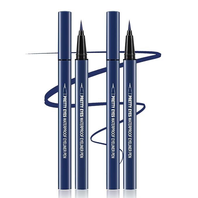 Boobeen 2pcs Liquid Eyeliner Pen, Matte Eye Liner with Precision Tip, Long Lasting Eyeliner Pencil for Bold Eye Makeup, Glides on Smoothly