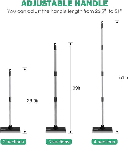 SetSail Floor Scrub Brush with 51-Inch Long Adjustable Handle 2 in 1 Scrape Brush Stiff Bristle Floor Scrubber for Cleaning Shower Bathroom Garage Kitchen Wall Deck Tub Tile, Black
