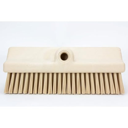 SPARTA 40423EC25 Plastic Floor Scrub Brush, Wall Brush, Equipment Brush With Nonabsorbent Bristles For Industrial Kitchens, Hospitals, Commercial Cleaning, 4 Inches, Tan, (Pack of 2)